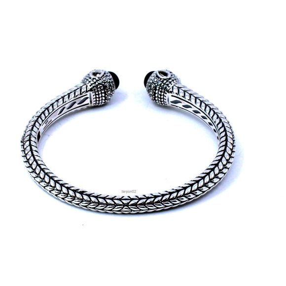 John Hardy JAI Onyx + White Topaz Deco Collection Sterling Silver Bracelet-AVG - Picture 5 of 12